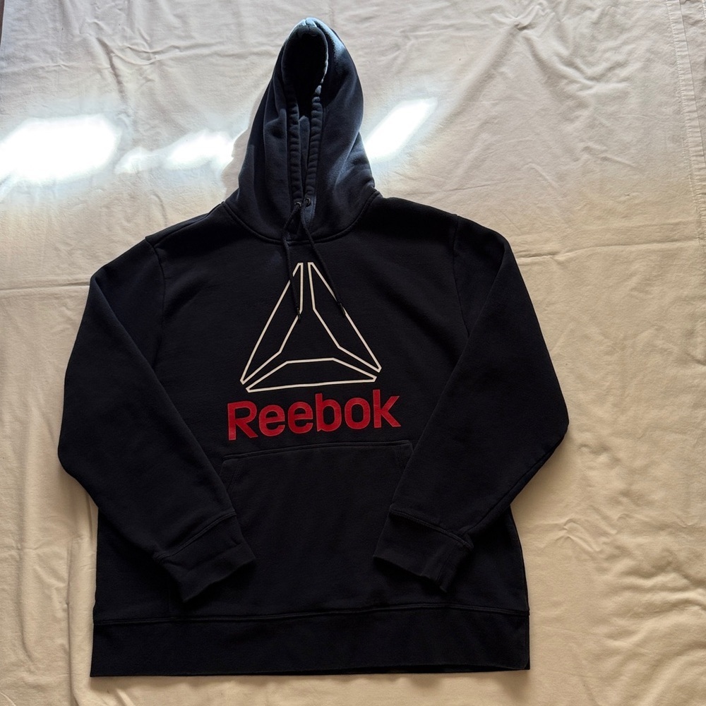 Reebok Blue Hoodie with White Accents